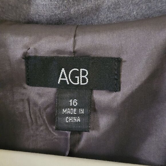 AGB Gray Flutter Sleeve Large Button Jacket Size 16 - Picture 5 of 6